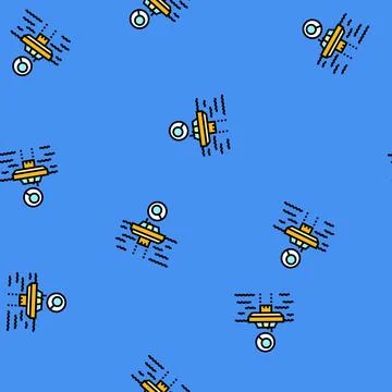 Wave energy research vector seamless pattern Illustrazione stock
