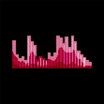 Wave equalizer music pixel art vector illustration Stock Illustration