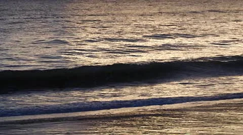Wave in evening Stock Footage 10734279