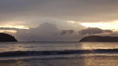 Wave in evening Video stock 10734301