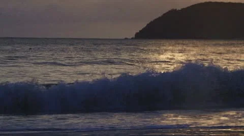 Wave in evening Stock Footage 10734313