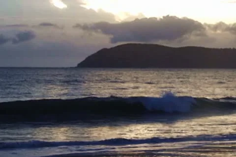 Wave in evening Stock Footage 10734723
