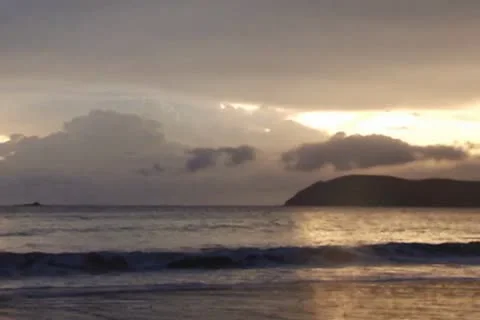 Wave in evening Stock Footage 10734747