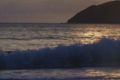 Wave in evening Stock Footage 10734750