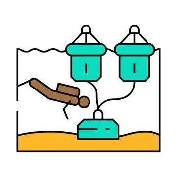 Wave farm installation tidal icon color illustration Stock Illustration