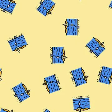 Wave farm installation tidal vector seamless pattern 스톡 일러스트