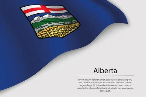 Wave flag of Alberta is a region of Canada Stock Illustration