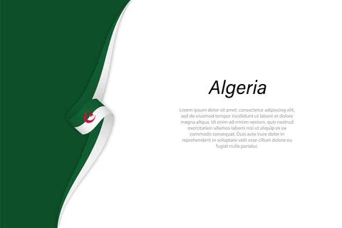 Wave flag of Algeria with copyspace background Stock-Illustration