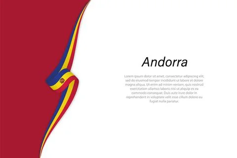 Wave flag of Andorra with copyspace background. Stock-Illustration