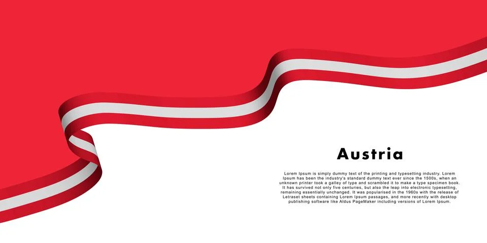 Wave flag of Austria with copy space. Stock Illustration