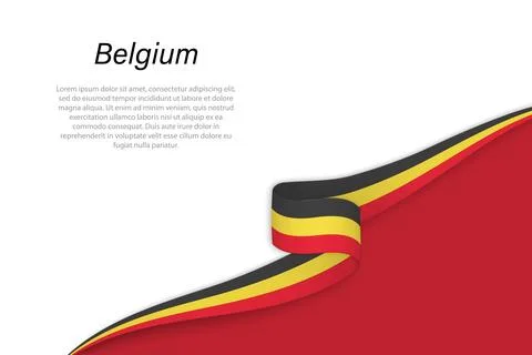 Wave flag of Belgium with copyspace background Иллюстрация