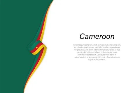 Wave flag of Cameroon with copyspace background Stock-Illustration