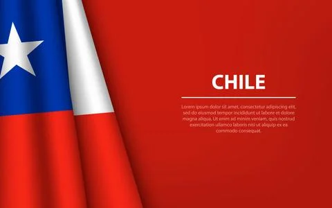 Wave flag of Chile with copyspace background. Illustration