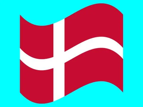 Wave Flag of Denmark Vector illustration. EPS10 Stock Illustration