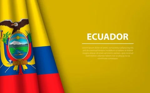 Wave flag of Ecuador with copyspace background. Stock-Illustration
