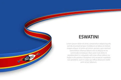 Wave flag of Eswatini with copyspace background. Stock Illustration