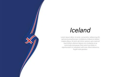 Wave flag of Iceland with copyspace background. Stock-Illustration