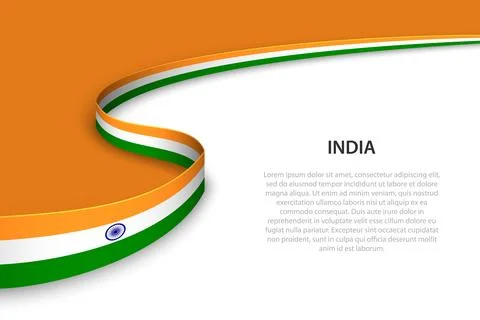 Wave flag of India with copyspace background Stockillustratie