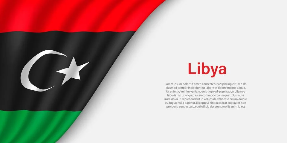 Wave flag of Libya on white background. Stock-Illustration