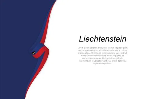 Wave flag of Liechtenstein with copyspace background. Ilustração Stock