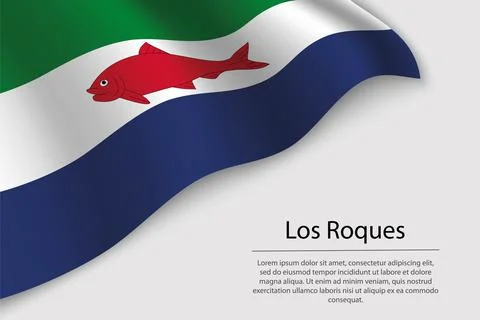 Wave flag of Los Roques is a state of Venezuela Stock Illustration