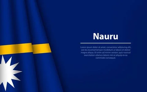 Wave flag of Nauru with copyspace background. Stock-Illustration