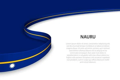 Wave flag of Nauru with copyspace background. Illustration