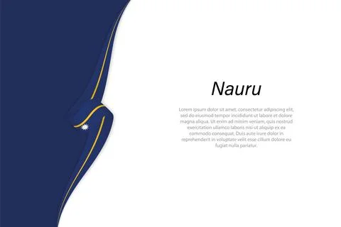 Wave flag of Nauru with copyspace background Иллюстрация
