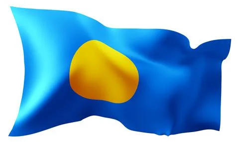 Wave flag of Palau on white background. Stock Illustration