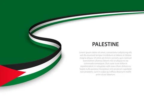 Wave flag of Palestine with copyspace background Stock Illustration