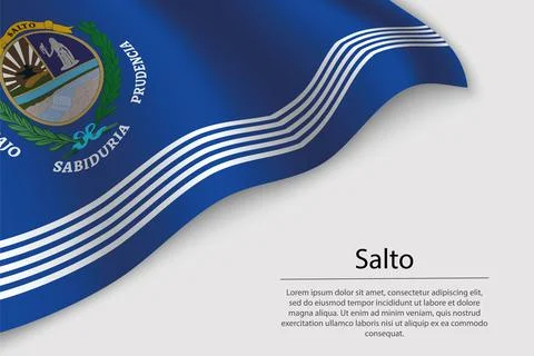 Wave flag of Rocha is a state of Uruguay. Stock Illustration