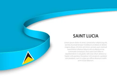 Wave flag of Saint Lucia with copyspace background. Illustrazione stock