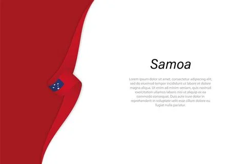 Wave flag of Samoa with copyspace background Illustrazione stock