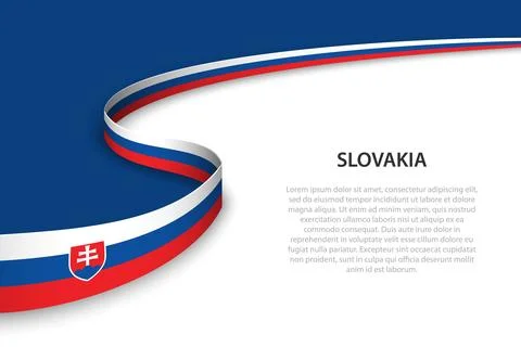 Wave flag of Slovakia with copyspace background Stock Illustration