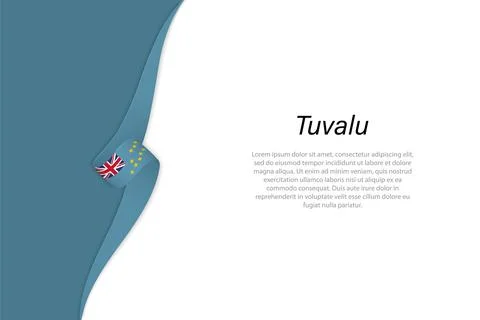 Wave flag of Tuvalu with copyspace background Stock Illustration