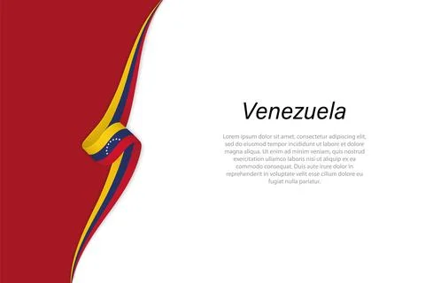 Wave flag of Venezuela with copyspace background. Illustrazione stock