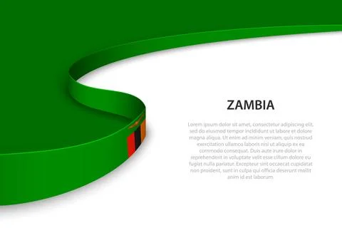 Wave flag of Zambia with copyspace background. Stock-Illustration