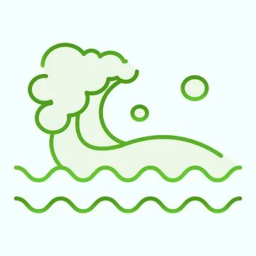 Wave flat icon. Water waves splash illustration isolated on white. Sea Wave Logo Illustrazione stock