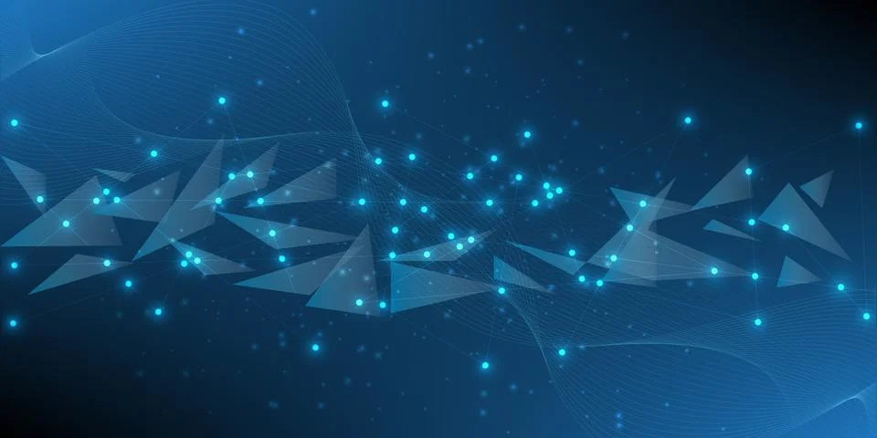 Wave flow digital blue technology background. Stock Illustration