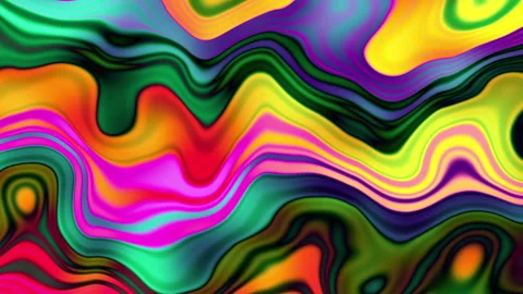 Wave flowing motion of groovy psychedelic abstract wavy pattern 70s 80s retro Stock Footage 319030568