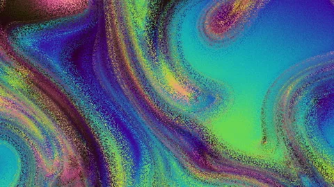 Wave flowing motion of groovy psychedelic abstract wavy pattern 70s 80s retro Stock Footage 319032044