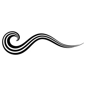 Wave fluid motion parallel curved lines spiral tapering water flow illustrati Stock Illustration