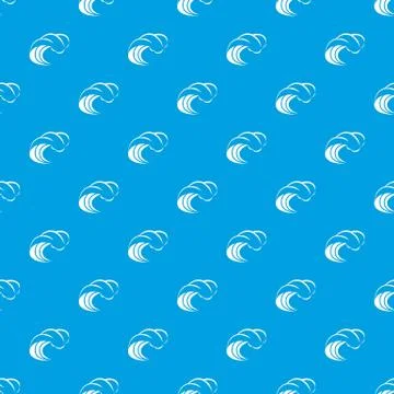 Wave with foam pattern vector seamless blue Stock Illustration