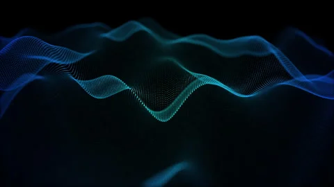 Wave Form  loop on black background 4k Stock Footage 262061739