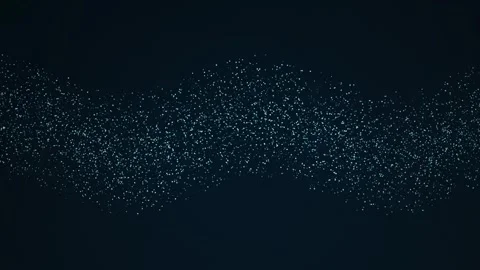 A wave-like formation of glowing light particles undulates across the frame Stock Footage 340831226