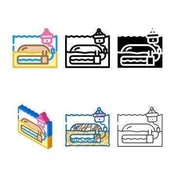 Wave forms energy storage color icon vector Stock Illustration