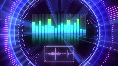 Wave forms, equalizer, technological background Stock-Footage 36730211