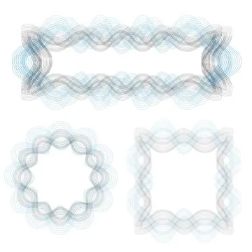 Wave Frames Abstract Decorative Wave Frames Isolated on White Background C... Stock Photos
