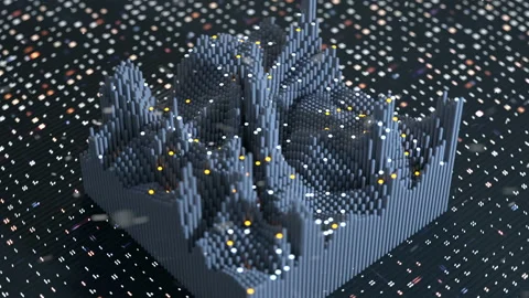 Wave function visualization seamless loop 3D render animation Stock Footage 120730036