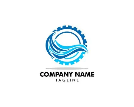 Wave Gear Logo Icon Design Stock Illustration